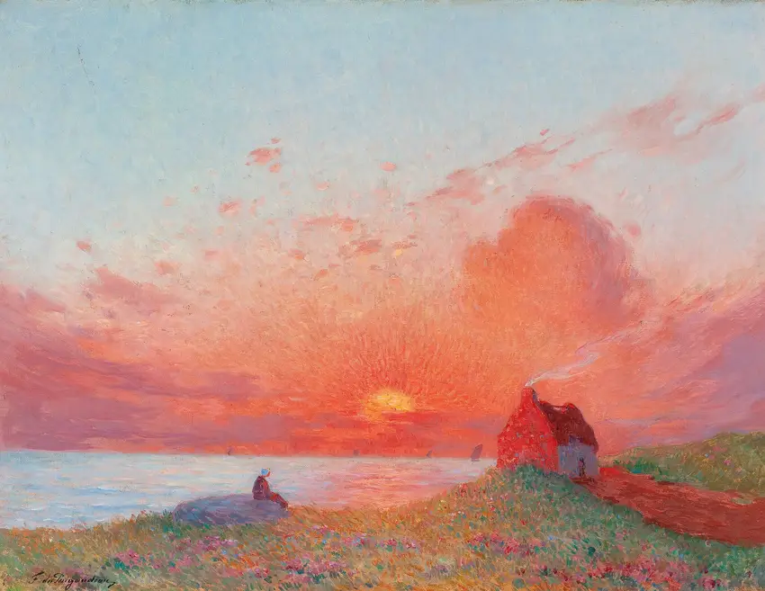Coucher de soleil, près du Croisic by Ferdinand du Puigaudeau